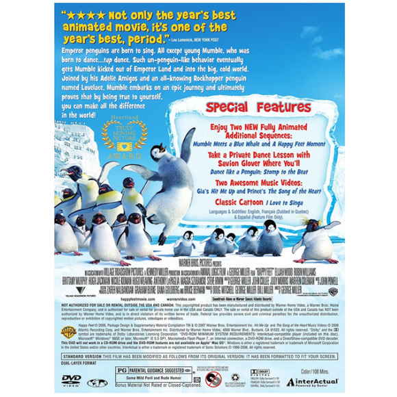 NEW SEALED Happy Feet DVD 2006 Full Screen Edition - Picture 2 of 2